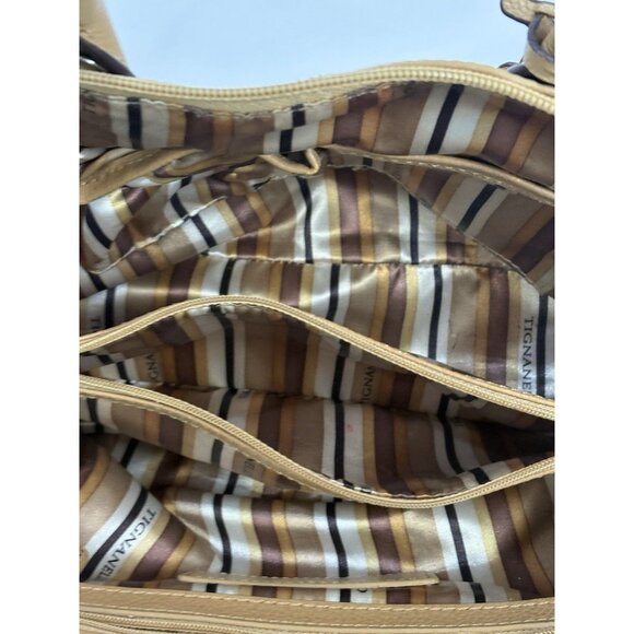 Tignanello Mini Dome Satchel Tan Genuine Leather Top Handle Bag - Picture 14 of 16